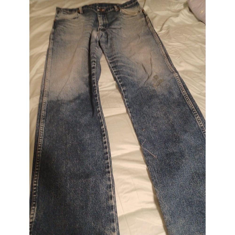 Wrangler Retro Jeans Mens 34x32 Slim‎ Boot Straight Faded Western Cowboy Rodeo